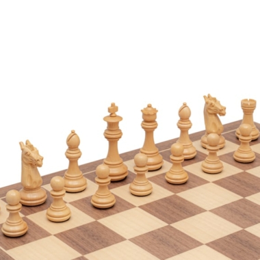 Juego de ajedrez Trapani - Tablero de ajedrez de arce y nogal y piezas de acacia y boj