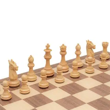 Juego de ajedrez Trapani - Tablero de ajedrez de arce y nogal y piezas de acacia y boj