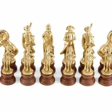 Alternative view of Figuras de ajedrez grandes de Napoleón y tablero de ajedrez marrón con almacenamiento