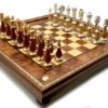 Gran juego de ajedrez oriental - Tablero de ajedrez de madera de brezo y olmo y piezas de madera y latón