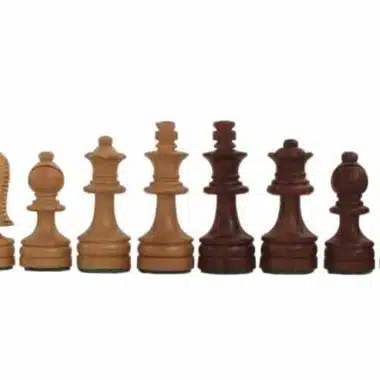 Pequeño juego de ajedrez de madera y tablero de imitación de cuero - Imagen 2