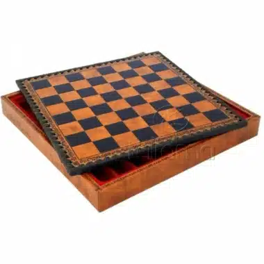 Juego de ajedrez Camelot - Juego de ajedrez y damas en polipiel con almacenamiento y piezas de metal