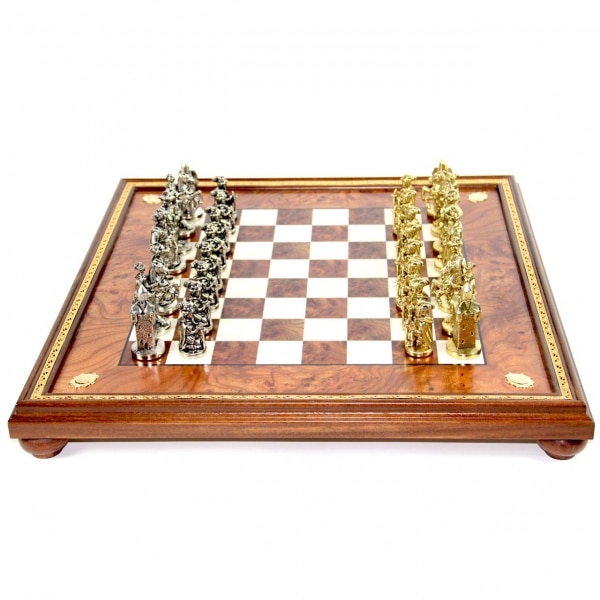 Juego de Ajedrez Lansquenet - Tablero de Madera de Brezo y Madera de Olmo & Piezas de Metal - Imagen 2