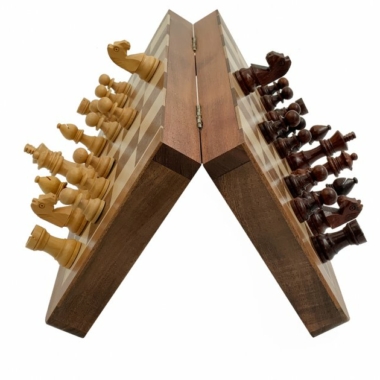 Juego de Ajedrez de Madera Plegable y Magnético