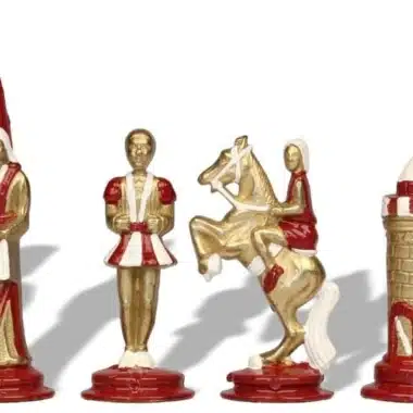 Juego de ajedrez Camelot - Tablero de ajedrez de cuero artificial con almacenamiento y piezas de metal - Imagen 8