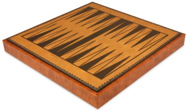 Juego de Ajedrez Persa - Tablero de Ajedrez - Backgammon y Damas en imitación de cuero y piezas de latón macizo