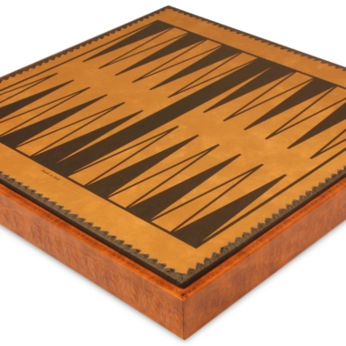 Juego de Ajedrez Persa - Tablero de Ajedrez - Backgammon y Damas en imitación de cuero y piezas de latón macizo