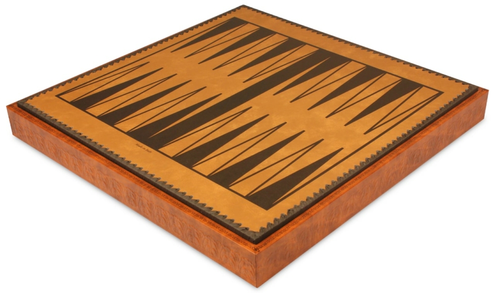 Juego de Ajedrez Napoleón - Tablero de ajedrez - Backgammon y Damas en imitación de cuero y piezas de metal