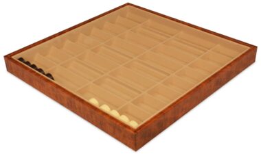 Gran Juego de Ajedrez Oriental - Tablero de ajedrez - Backgammon y Damas en imitación de cuero y piezas de madera y metal