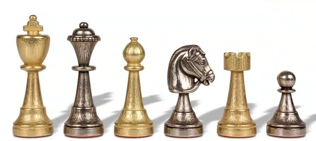 Juego de Ajedrez Staunton - Tablero de Madera de Brezo y Madera de Olmo con Cajón y Piezas de Metal - Imagen 10