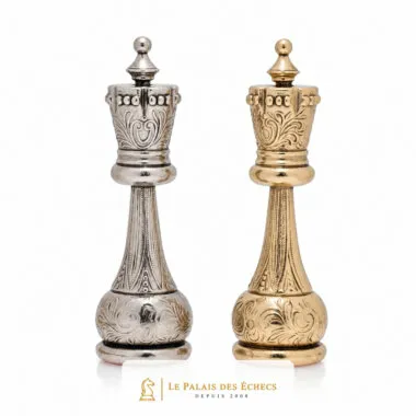 Reyes Flowered plateado y dorado, corona grabada con detalles finos