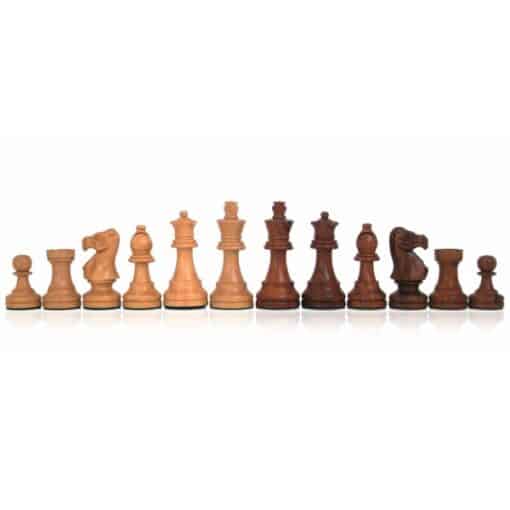 Juego de ajedrez clásico - Tablero de ajedrez de cuero artificial y piezas de palisandro dorado
