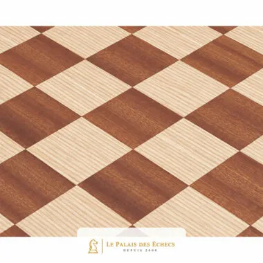 Detalle de las casillas de madera de caoba y arce formando un motivo en rombo