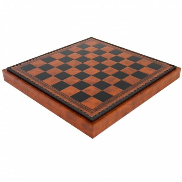 Juego de Ajedrez Clásico - Tablero de Ajedrez - Backgammon y Damas en imitación de cuero con almacenamiento y piezas de madera y metal