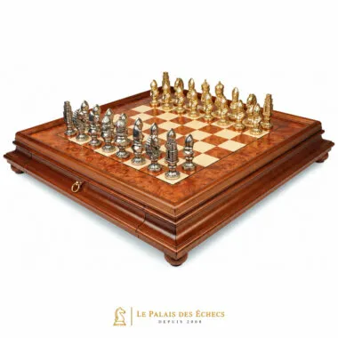Juego de ajedrez Moncada completo, caja de madera de brezo con cajón