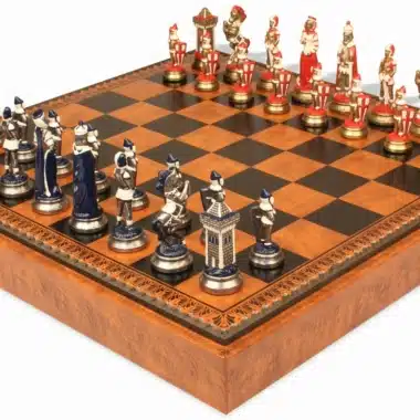 Juego de ajedrez Mary Stuart - Tablero de ajedrez - Backgammon y damas en imitación de cuero y piezas de metal