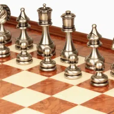 Juego de Ajedrez Gran Conjunto Persa - Tablero de Madera de Brezo y Madera de Olmo con Cajón y Piezas de Latón Macizo - Imagen 3