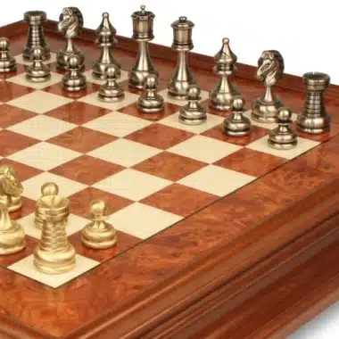 Juego de Ajedrez Gran Conjunto Persa - Tablero de Madera de Brezo y Madera de Olmo con Cajón y Piezas de Latón Macizo - Imagen 8