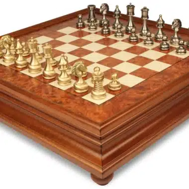 Juego de Ajedrez Gran Conjunto Persa - Tablero de Madera de Brezo y Madera de Olmo con Cajón y Piezas de Latón Macizo - Imagen 6