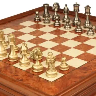 Juego de Ajedrez Gran Conjunto Persa - Tablero de Madera de Brezo y Madera de Olmo con Cajón y Piezas de Latón Macizo - Imagen 7