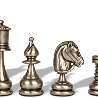 Juego de ajedrez persa - Tablero de ajedrez de madera y alabastro toscano con cajón y piezas de latón macizo