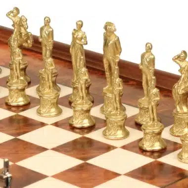 Juego de Ajedrez Napoleón - Tablero de Madera de Brezo y Madera de Olmo con Cajón y Piezas de Metal - Imagen 3