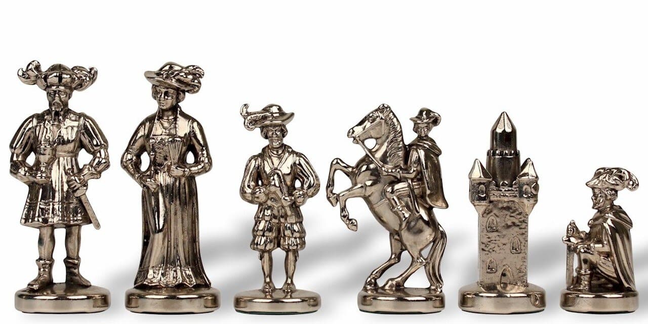 Juego de Ajedrez Lansquenet - Tablero de Madera de Brezo y Madera de Olmo & Piezas de Metal - Imagen 7