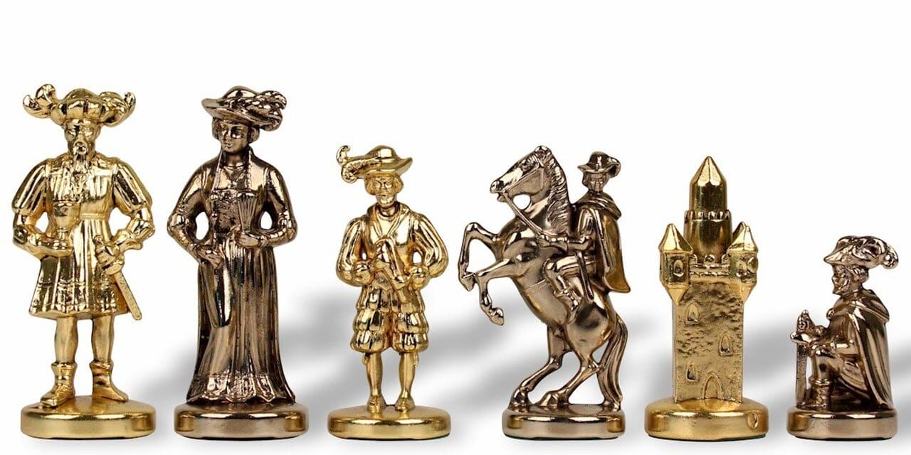 Juego de Ajedrez Lansquenet - Tablero de Madera de Brezo y Madera de Olmo & Piezas de Metal - Imagen 5