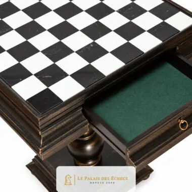 Juego de ajedrez Staunton XL Fantasy - Tablero de ajedrez de madera y alabastro y piezas de madera y latón