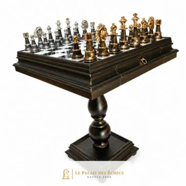 Juego de ajedrez Staunton XL Fantasy - Tablero de ajedrez de madera y alabastro y piezas de madera y latón