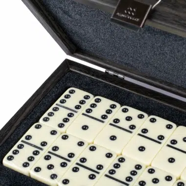 Juego de dominó negro - Caja de madera - Imagen 3