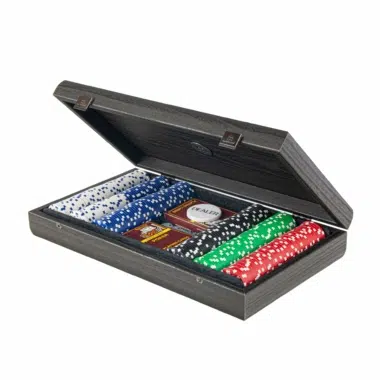 Alternative view of Juego de póker - Caja de madera negra con tapa de polipiel negra