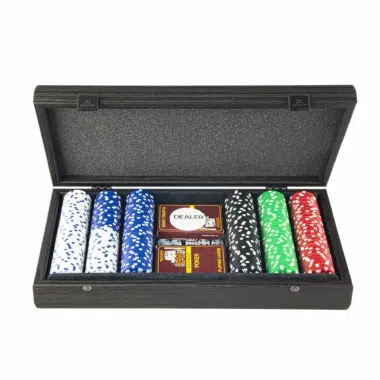 Juego de póker - Caja de madera negra