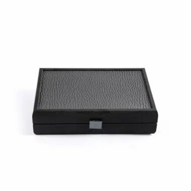 Juego de Dominó Gris Oscuro - Caja de madera y polipiel