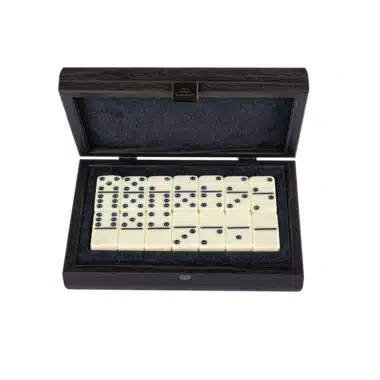 Alternative view of Juego de Dominó Gris Oscuro - Caja de madera y polipiel