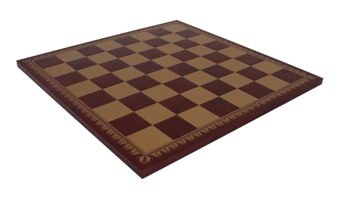 Juego de Ajedrez Renacimiento Artesanal y Tablero en Similcuero Oro/ Burdeos - Imagen 6