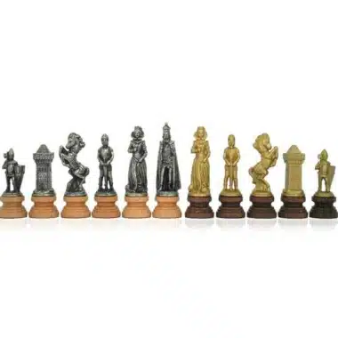 Juego de ajedrez Mary Stuart - Juego de ajedrez, damas y backgammon de cuero artificial con compartimento de almacenamiento y juego de ajedrez de metal y madera - Imagen 5