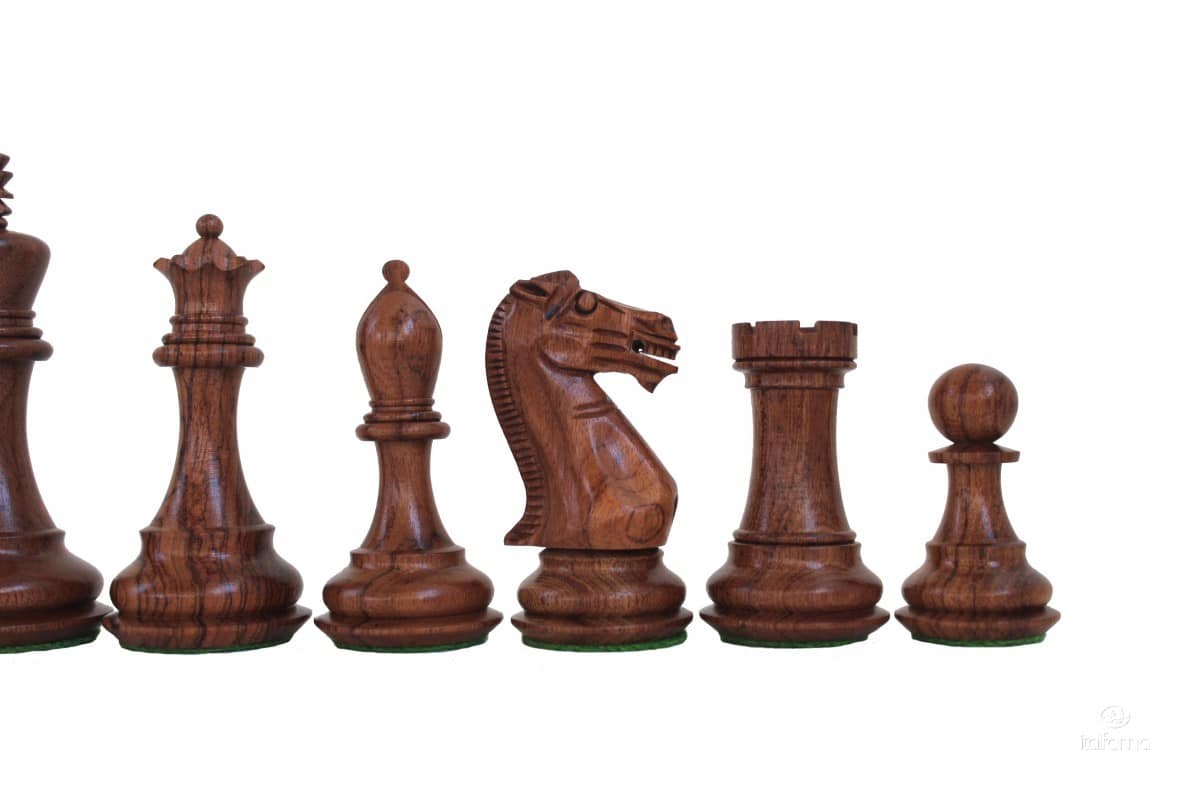 Juego de Ajedrez de Madera de Rosa & Tablero de Ajedrez de Cuero Verdadero con Cajón de Almacenamiento - Imagen 8