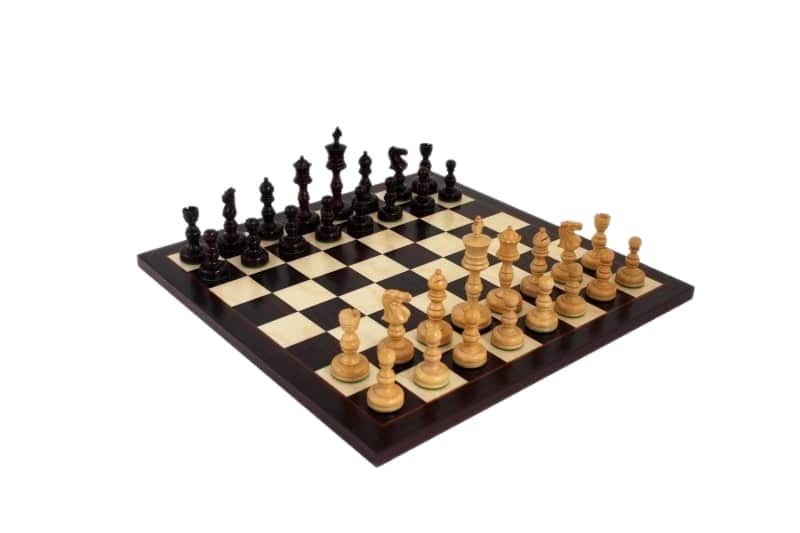 Juego de Ajedrez y Tablero de Ajedrez de Madera de Rosa Oscura