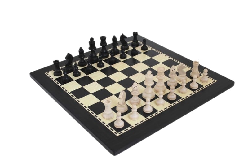 Juego de Ajedrez y Tablero de Ajedrez de Madera Negra y Blanca con Caja de Almacenamiento de Madera