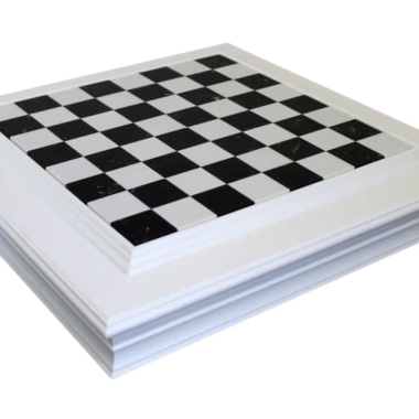 Alternative view of Tablero de Ajedrez de Madera Lacada Blanca y Tablero de Mármol Negro y Blanco con Almacenamiento