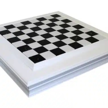 Alternative view of Tablero de Ajedrez de Madera Lacada Blanca y Tablero de Mármol Negro y Blanco con Almacenamiento