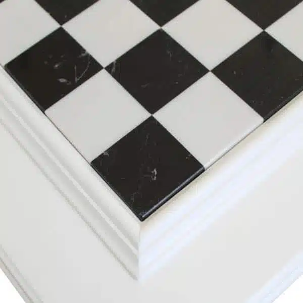 Gran Juego de Ajedrez de Madera y Metal Negro y Blanco & Tablero de Ajedrez de Mármol y Madera Lacada con Almacenamiento - Imagen 5