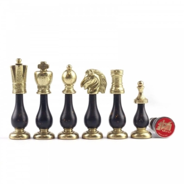 Alternative view of Juego de Ajedrez en Metal y Madera Negra y Blanca