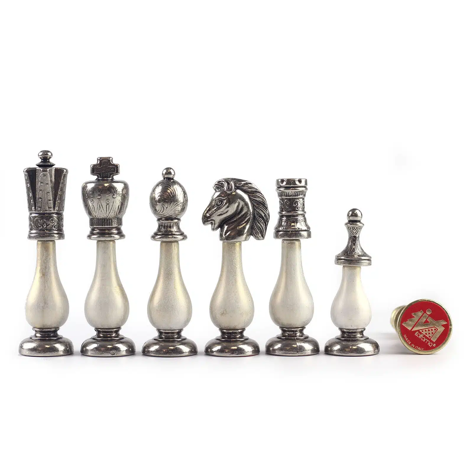 Juego de ajedrez blanco y negro Staunton - Tablero de ajedrez de mármol y madera con almacenamiento y juego de ajedrez de madera y metal - Imagen 10