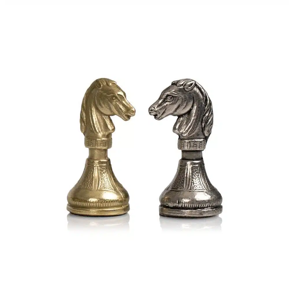 Juego de ajedrez de flores - Tablero de ajedrez de madera de brezo y olmo y piezas de ajedrez de metal - Imagen 7
