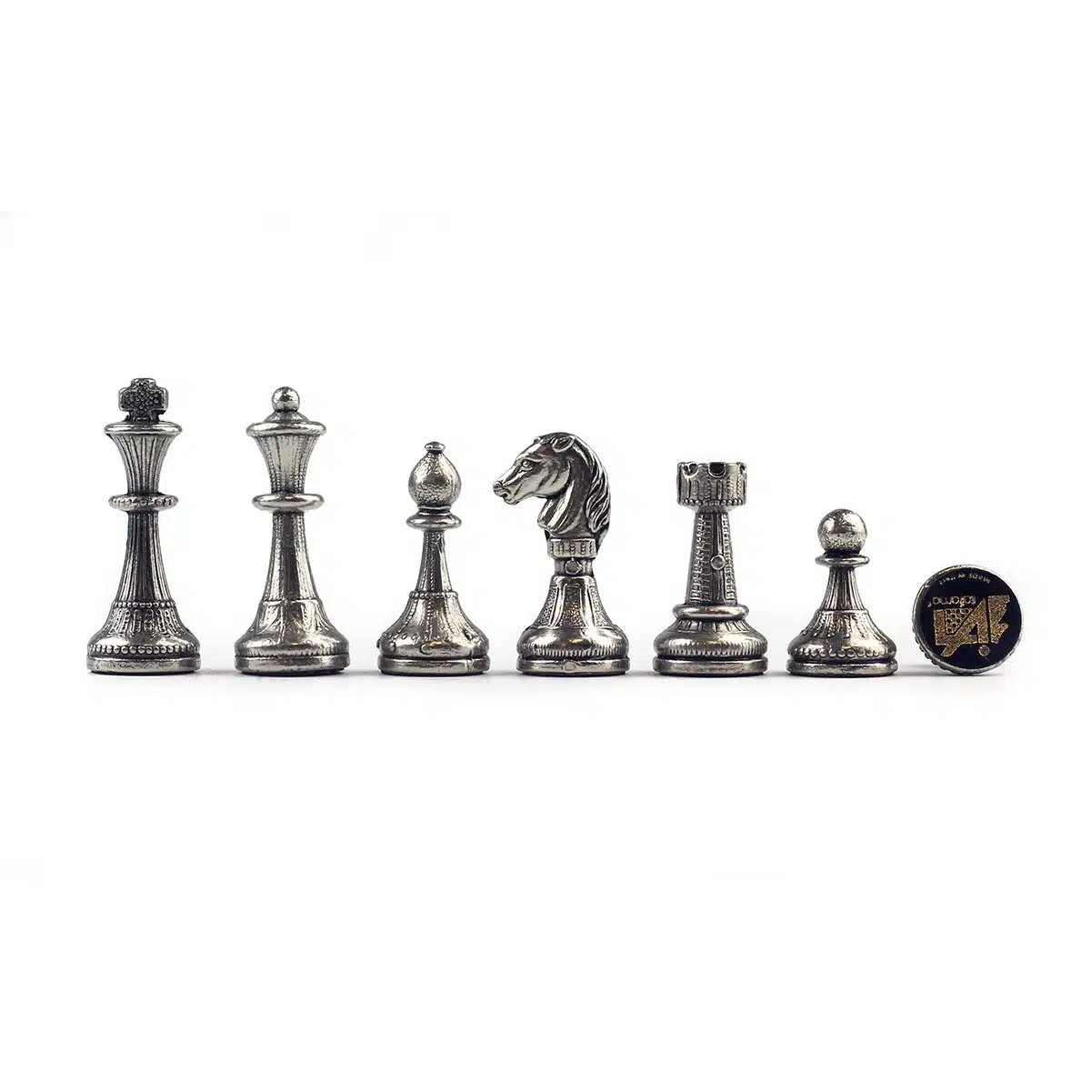 Juego de ajedrez de flores - Tablero de ajedrez de madera de brezo y olmo y piezas de ajedrez de metal - Imagen 5