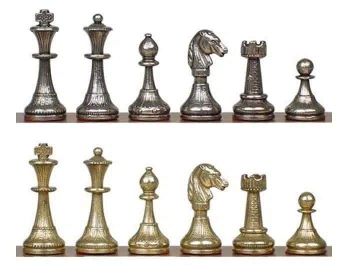 Juego de ajedrez de flores - Tablero de ajedrez de madera de brezo y olmo y piezas de ajedrez de metal - Imagen 8