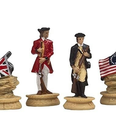 Alternative view of Juego de Ajedrez Revolución Americana en Estaño y Tablero en Similcuero