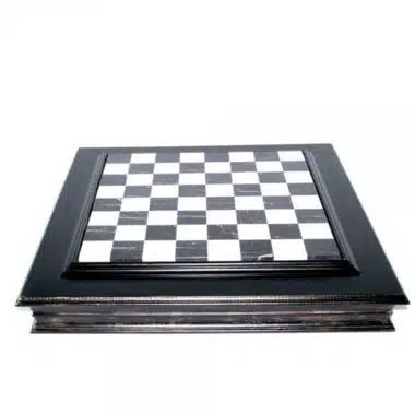Juego de ajedrez blanco y negro Staunton - Tablero de ajedrez de mármol y madera con almacenamiento y juego de ajedrez de madera y metal - Imagen 13